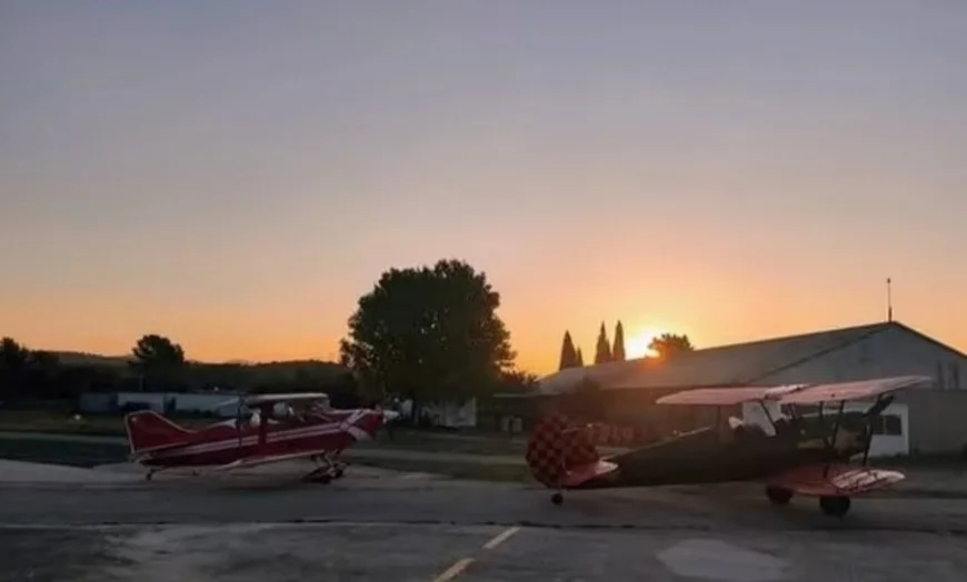 Aérodrome de Cuers couche de soleil
